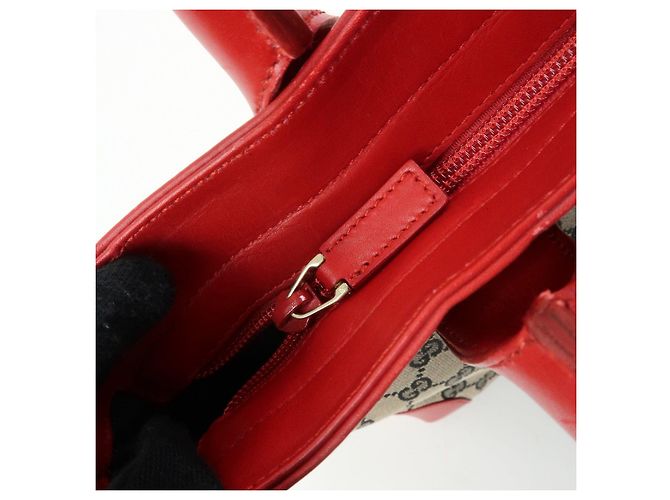 Borsa Tote GUCCI GG Canvas Leather Beige Rosso 002・1119 - vista 18