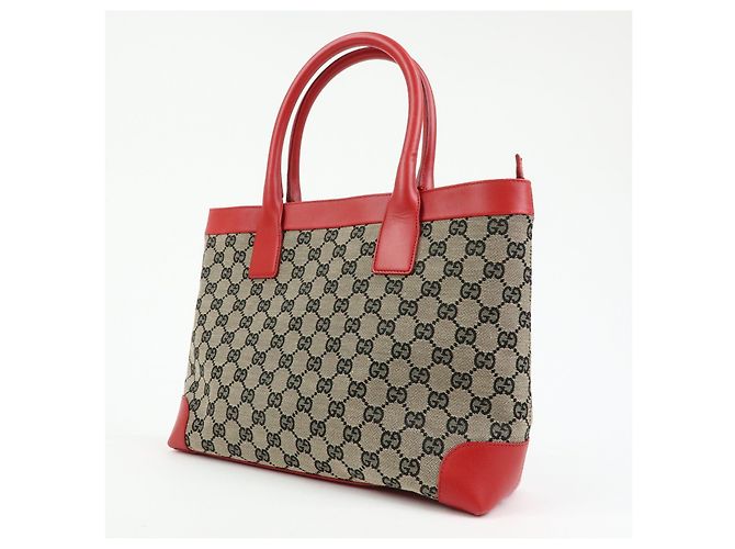 Borsa Tote GUCCI GG Canvas Leather Beige Rosso 002・1119 - vista 3