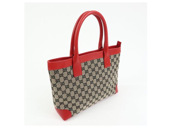 Borsa Tote GUCCI GG Canvas Leather Beige Rosso 002・1119 - vista 4