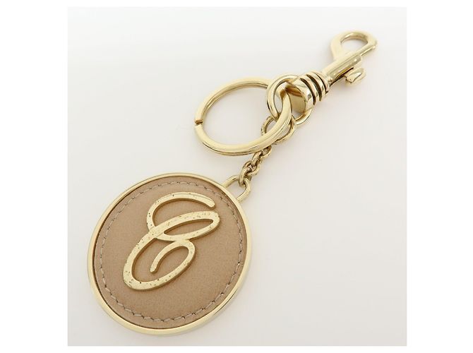 Chloé Portachiavi Chloe Logo in metallo e pelle Gold Beige - vista 3