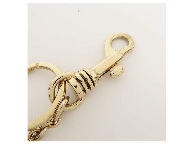 Chloé Portachiavi Chloe Logo in metallo e pelle Gold Beige - vista 6
