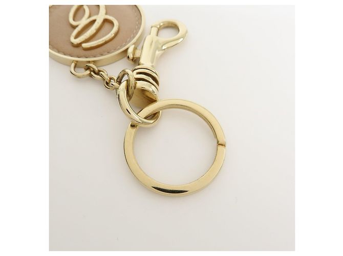 Chloé Portachiavi Chloe Logo in metallo e pelle Gold Beige - vista 7