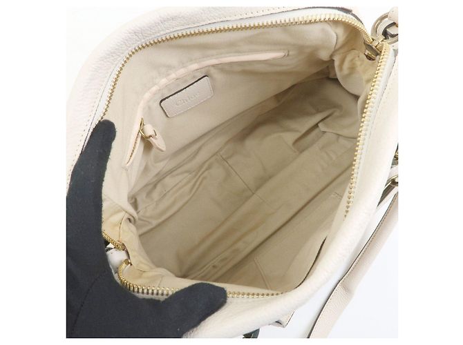 Chloé Borsa 2Way Chloe Paraty in pelle Borsa a tracolla Borsa a mano Ivory - vista 20