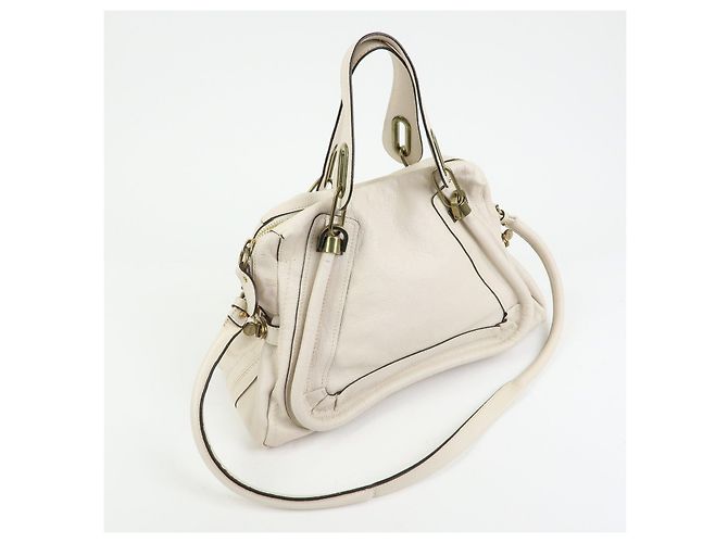 Chloé Borsa 2Way Chloe Paraty in pelle Borsa a tracolla Borsa a mano Ivory - vista 4