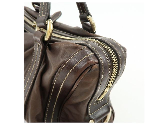 GUCCI Duchessa Leather Mini Boston Bag Hand Bag Dark Brown 181487 - vista 15