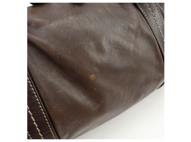 GUCCI Duchessa Leather Mini Boston Bag Hand Bag Dark Brown 181487 - vista 17