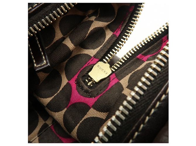 GUCCI Duchessa Leather Mini Boston Bag Hand Bag Dark Brown 181487 - vista 22