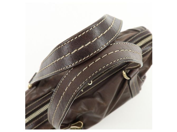 GUCCI Duchessa Leather Mini Boston Bag Hand Bag Dark Brown 181487 - vista 7
