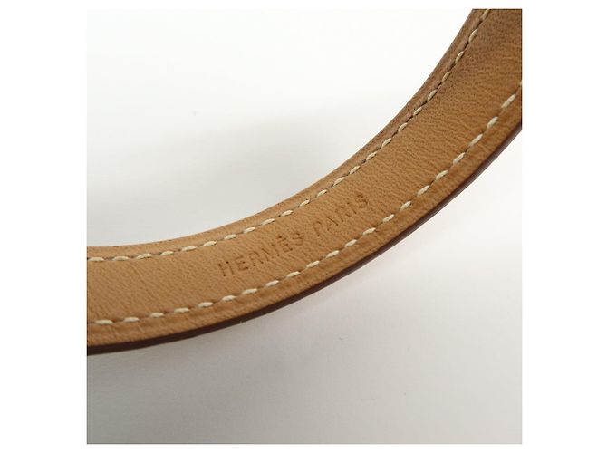 Hermès HERMES Serie Looping Bracciale in Pelle e Metallo Brown Black Silver - vista 10