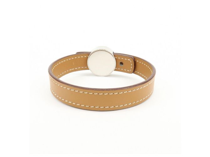 Hermès HERMES Serie Looping Bracciale in Pelle e Metallo Brown Black Silver - vista 2