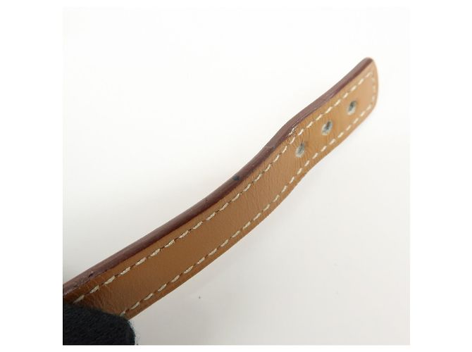 Hermès HERMES Serie Looping Bracciale in Pelle e Metallo Brown Black Silver - vista 8