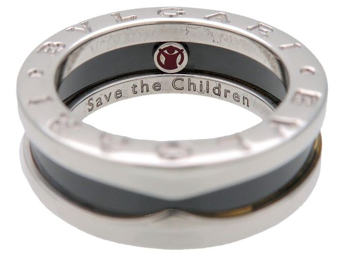 Bulgari BVLGARI B-Zero1 Save the Children Ring SV925 Schwarze Keramik #49 US4.5 - Ansicht 5