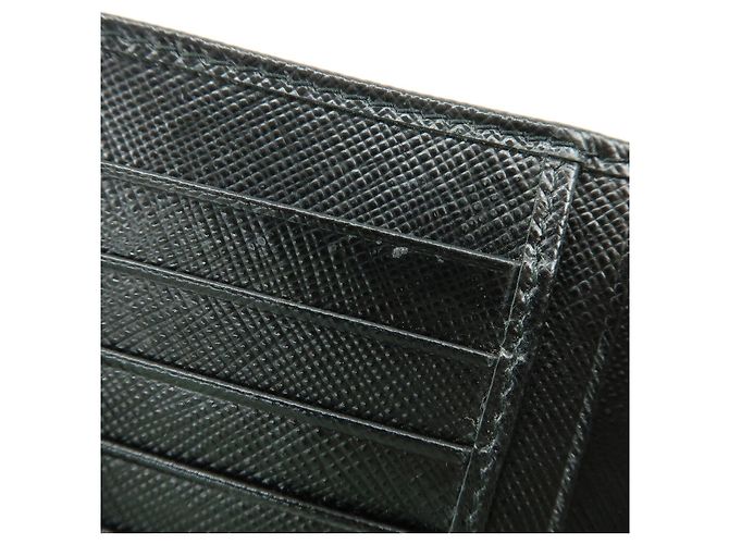 Cartera compacta bi-fold PRADA de piel Saffiano Negra 1ML225 - vista 20