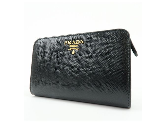 Cartera compacta bi-fold PRADA de piel Saffiano Negra 1ML225 - vista 3