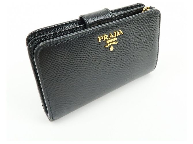 Cartera compacta bi-fold PRADA de piel Saffiano Negra 1ML225 - vista 4