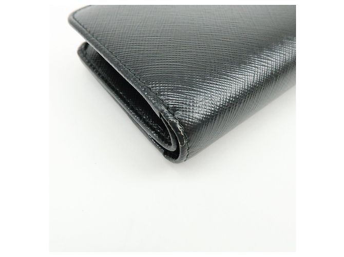 Cartera compacta bi-fold PRADA de piel Saffiano Negra 1ML225 - vista 6