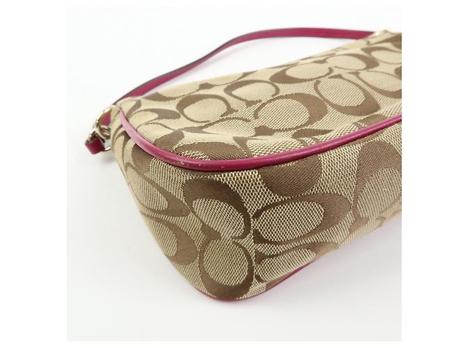 COACH Borsa a mano e a tracolla 2Way in pelle e tela Signature Beige Pink - vista 10