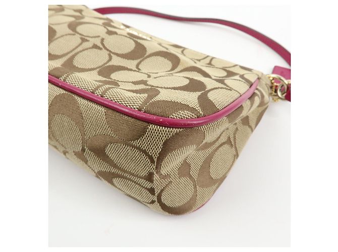 COACH Borsa a mano e a tracolla 2Way in pelle e tela Signature Beige Pink - vista 11