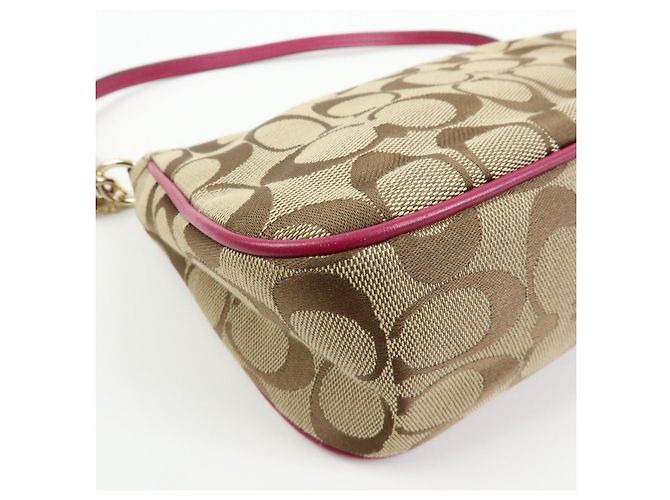 COACH Borsa a mano e a tracolla 2Way in pelle e tela Signature Beige Pink - vista 12