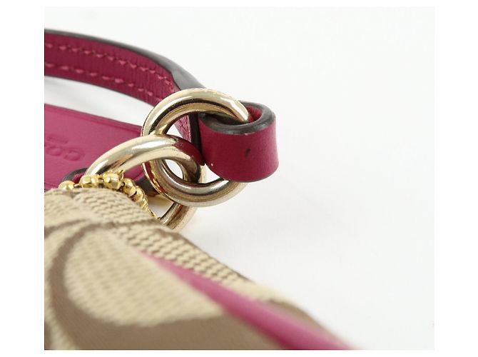 COACH Borsa a mano e a tracolla 2Way in pelle e tela Signature Beige Pink - vista 9