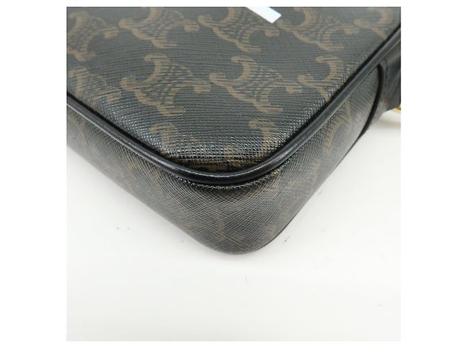 Céline Borsa a tracolla messenger CELINE Triumph in pelle Marrone Nero - vista 10