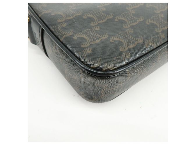 Céline Borsa a tracolla messenger CELINE Triumph in pelle Marrone Nero - vista 11
