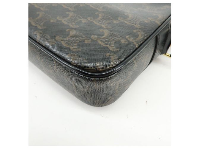 Céline Borsa a tracolla messenger CELINE Triumph in pelle Marrone Nero - vista 12