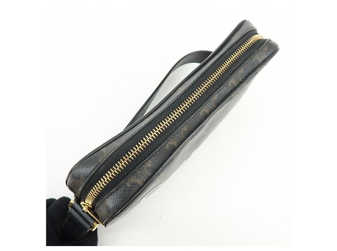 Céline Borsa a tracolla messenger CELINE Triumph in pelle Marrone Nero - vista 15