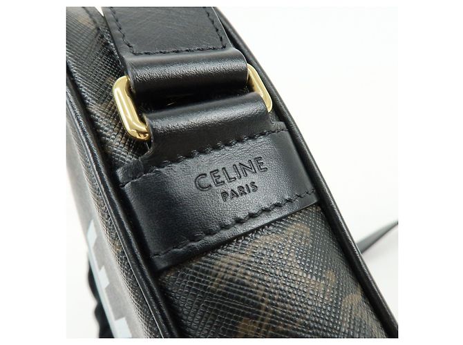 Céline Borsa a tracolla messenger CELINE Triumph in pelle Marrone Nero - vista 17