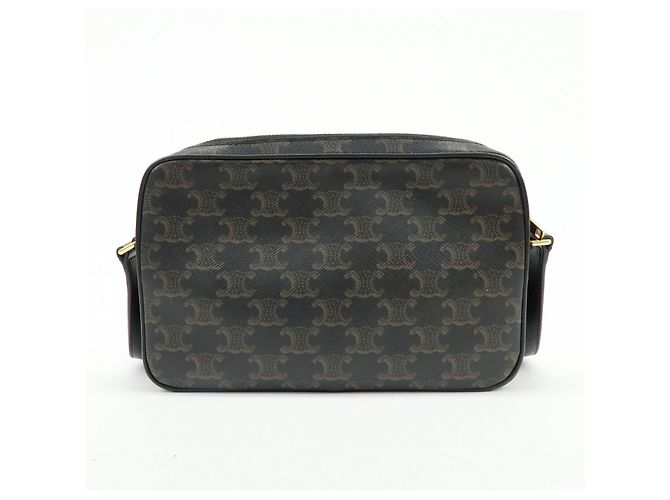 Céline Borsa a tracolla messenger CELINE Triumph in pelle Marrone Nero - vista 2