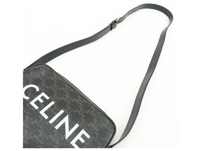 Céline Borsa a tracolla messenger CELINE Triumph in pelle Marrone Nero - vista 6