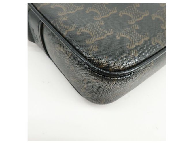 Céline Borsa a tracolla messenger CELINE Triumph in pelle Marrone Nero - vista 9