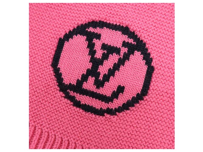 Louis Vuitton Echarpe LV Collage Wool 100% Scarf Stole Pink M71136 - vista 15