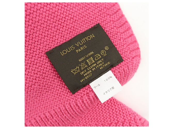 Louis Vuitton Echarpe LV Collage Wool 100% Scarf Stole Pink M71136 - vista 17