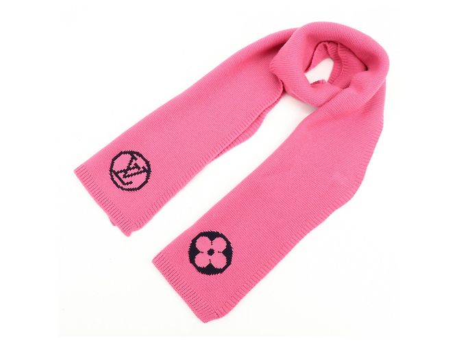 Louis Vuitton Echarpe LV Collage Wool 100% Scarf Stole Pink M71136 - vista 18