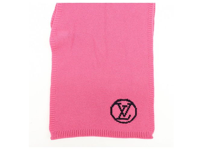 Louis Vuitton Echarpe LV Collage Wool 100% Scarf Stole Pink M71136 - vista 3