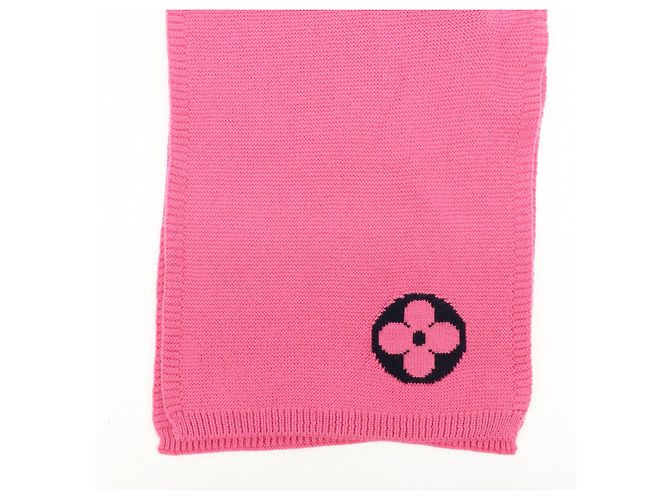 Louis Vuitton Echarpe LV Collage Wool 100% Scarf Stole Pink M71136 - vista 6