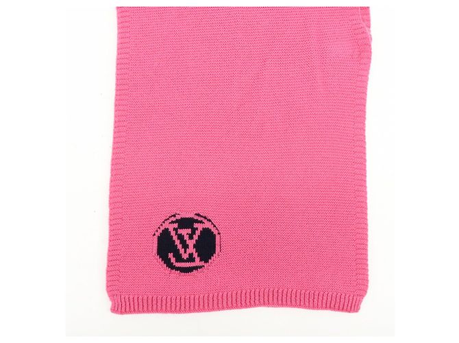 Louis Vuitton Echarpe LV Collage Wool 100% Scarf Stole Pink M71136 - vista 9