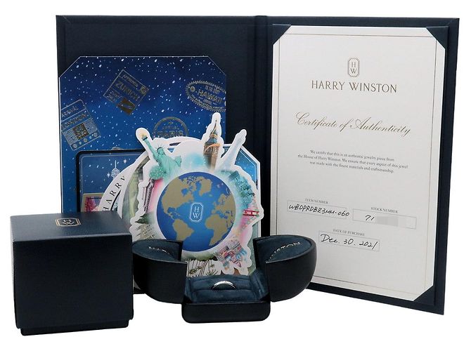HARRY WINSTON Round Cut Ehering 1P Diamant PT950 Platin US6 - Ansicht 8