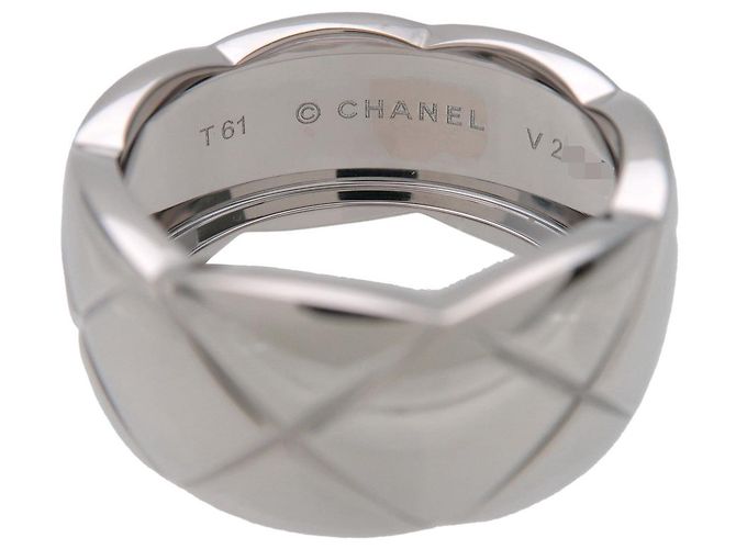 CHANEL COCO Crush Ring Large K18 750WG Weißgold #61 US9.5 J10573 - Ansicht 4
