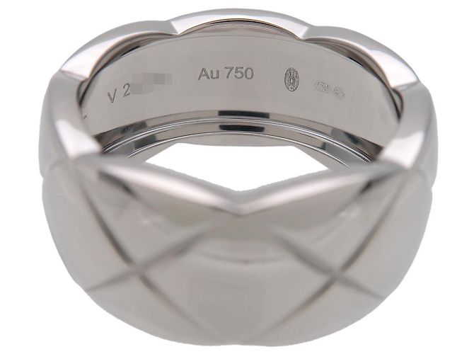 CHANEL COCO Crush Ring Large K18 750WG Weißgold #61 US9.5 J10573 - Ansicht 5