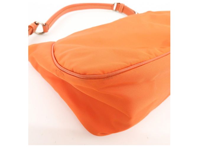 Autre Marque Borsa a tracolla e borsa a mano PRADA in nylon e pelle con logo triangolare, Orange - vista 13
