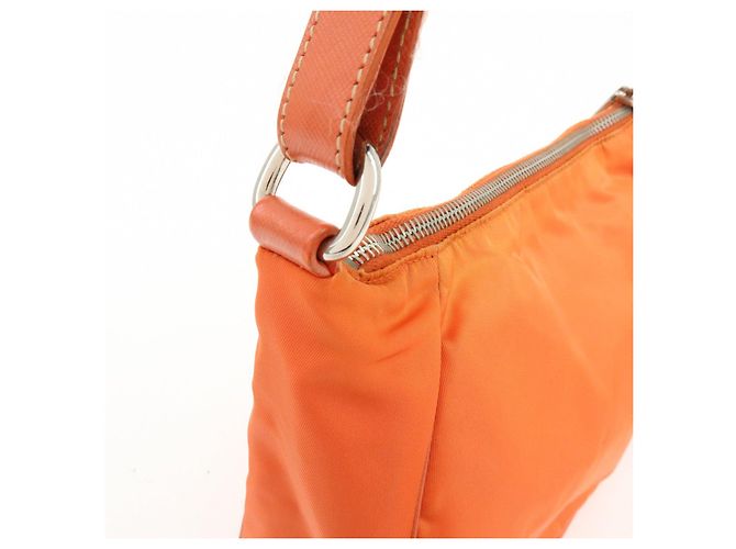 Autre Marque Borsa a tracolla e borsa a mano PRADA in nylon e pelle con logo triangolare, Orange - vista 16