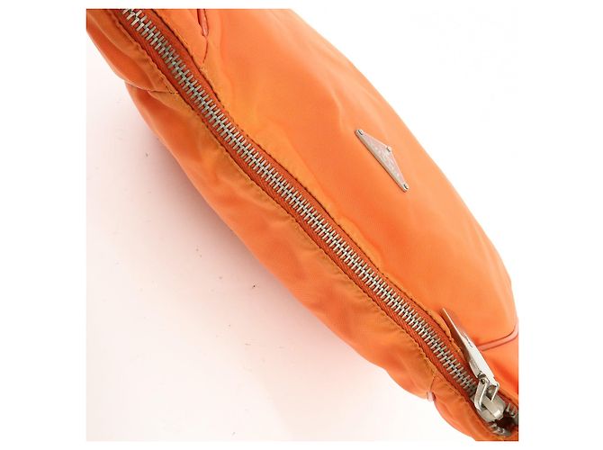 Autre Marque Borsa a tracolla e borsa a mano PRADA in nylon e pelle con logo triangolare, Orange - vista 17