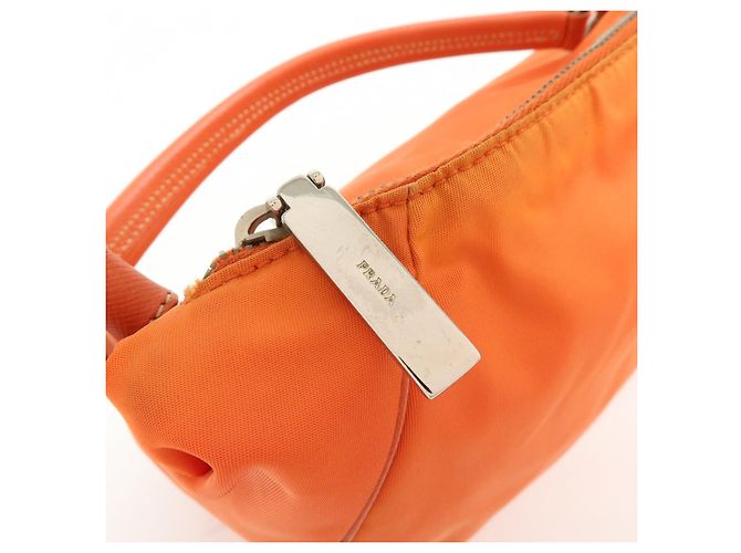 Autre Marque Borsa a tracolla e borsa a mano PRADA in nylon e pelle con logo triangolare, Orange - vista 18