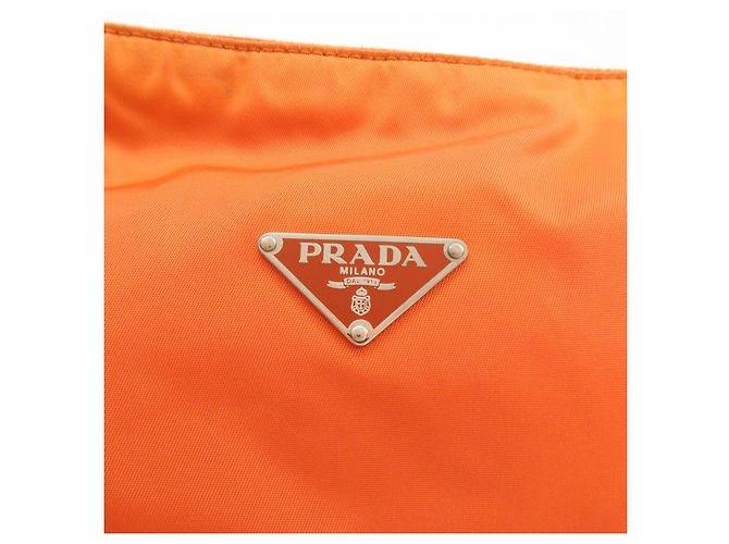 Autre Marque Borsa a tracolla e borsa a mano PRADA in nylon e pelle con logo triangolare, Orange - vista 19