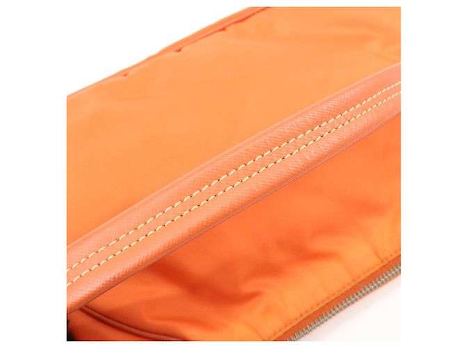 Autre Marque Borsa a tracolla e borsa a mano PRADA in nylon e pelle con logo triangolare, Orange - vista 7