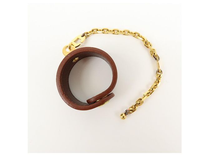 Hermès HERMES Portaguanti Nomad in pelle e metallo Charm Brown - vista 5