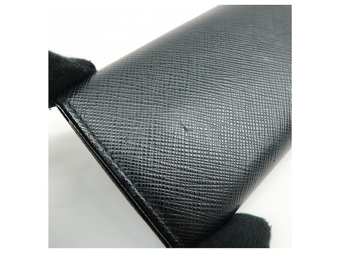 PRADA Logo Saffiano Leather 4 Ring Key Case Key Holder Black - view 14