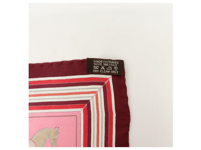 Hermès HERMES Carre 42 Set aus 2 Seidentüchern 100% Seide Rosa Bordeaux Hellblau - Ansicht 19